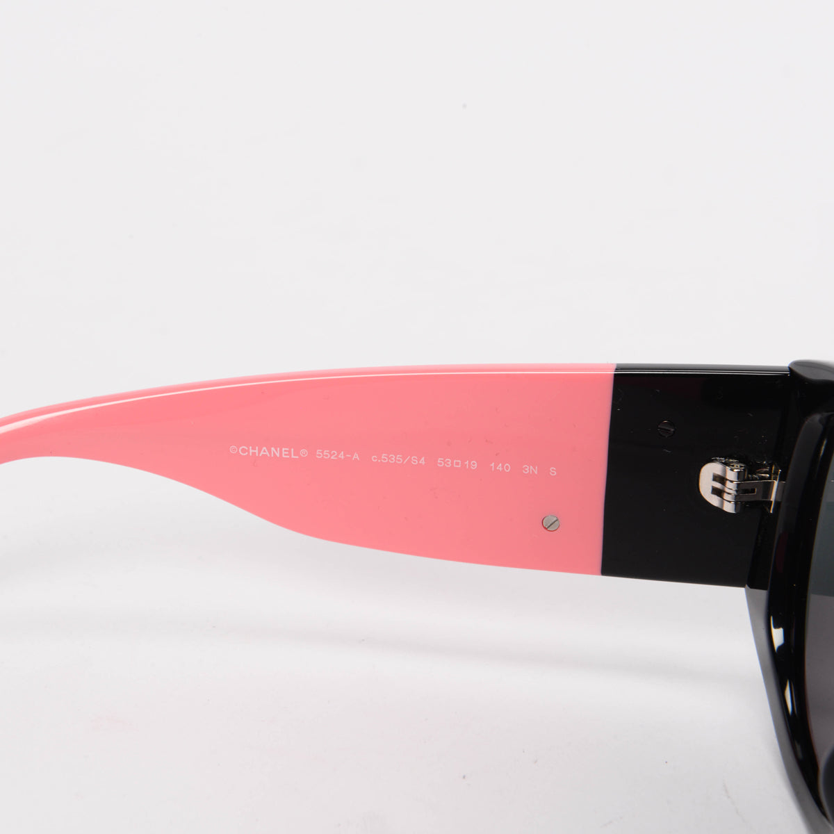 Chanel Black & Pink Acetate CC Oval Sunglasses