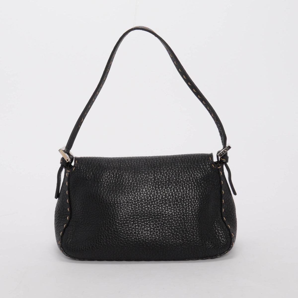 Fendi Black Selleria Mini Baguette Bag