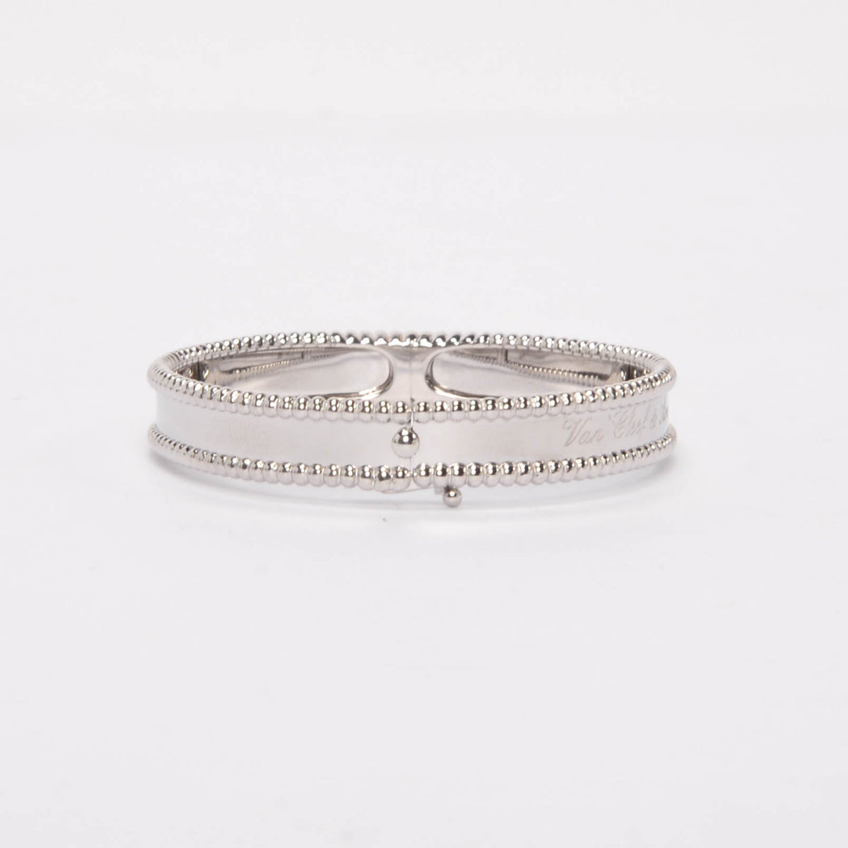 Van Cleef & Arpels 18k White Gold Perlee Signature Bracelet