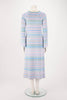 Chanel Pastel Striped Knit Long Sleeve Dress FR 40 - Blue Spinach