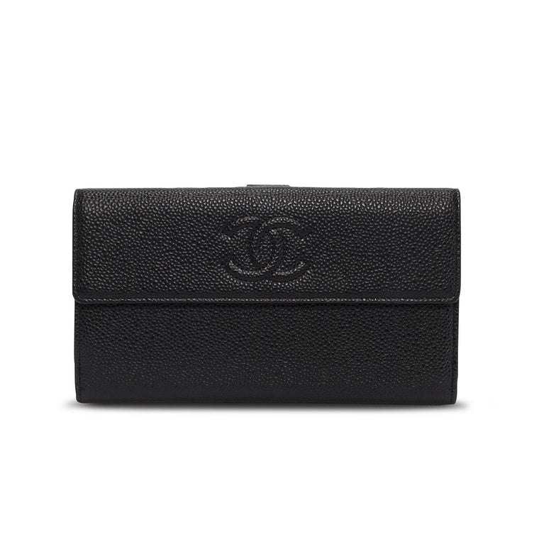Chanel Black Caviar Leather Timeless CC Wallet
