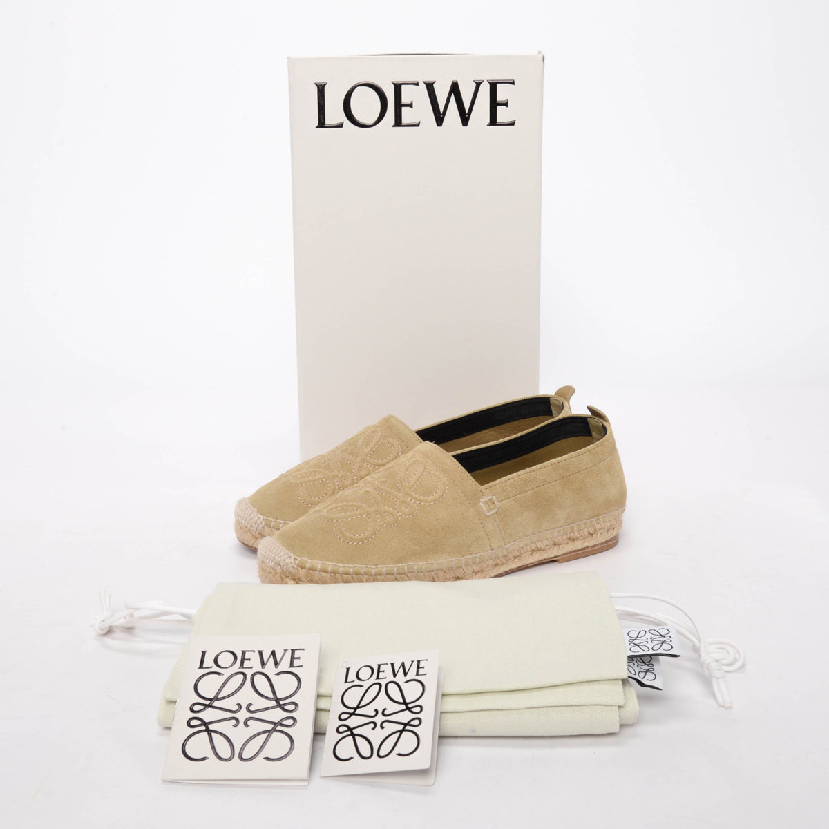 Loewe Beige Suede Anagram Espadrilles 37