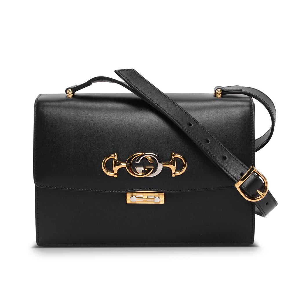 Gucci Black Smooth Calfskin Small Zumi Shoulder Bag