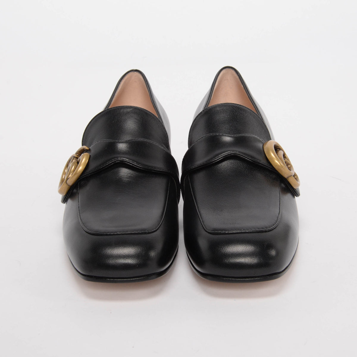 Gucci Black Malaga Kid Double G Loafers 36.5