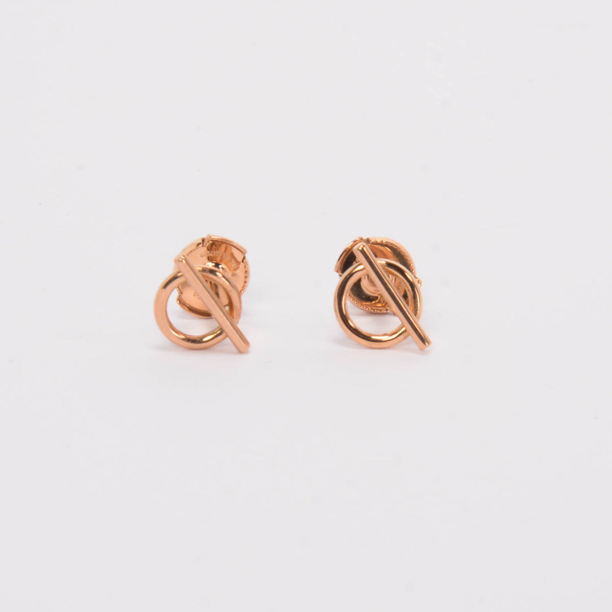 Hermes 18k Rose Gold Echappee Small Model Earrings