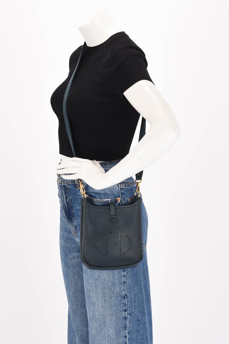 Hermes Vert Cypress Clemence Evelyne TPM Bag