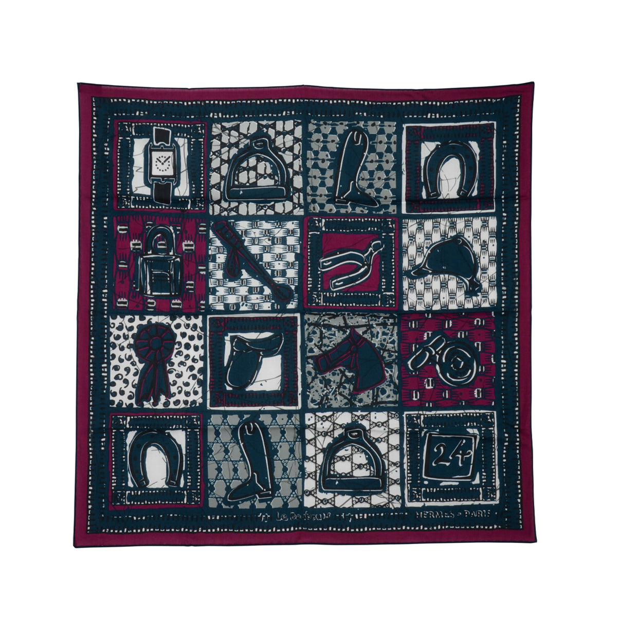 Hermes Teal Le Boubou H Scarf 65