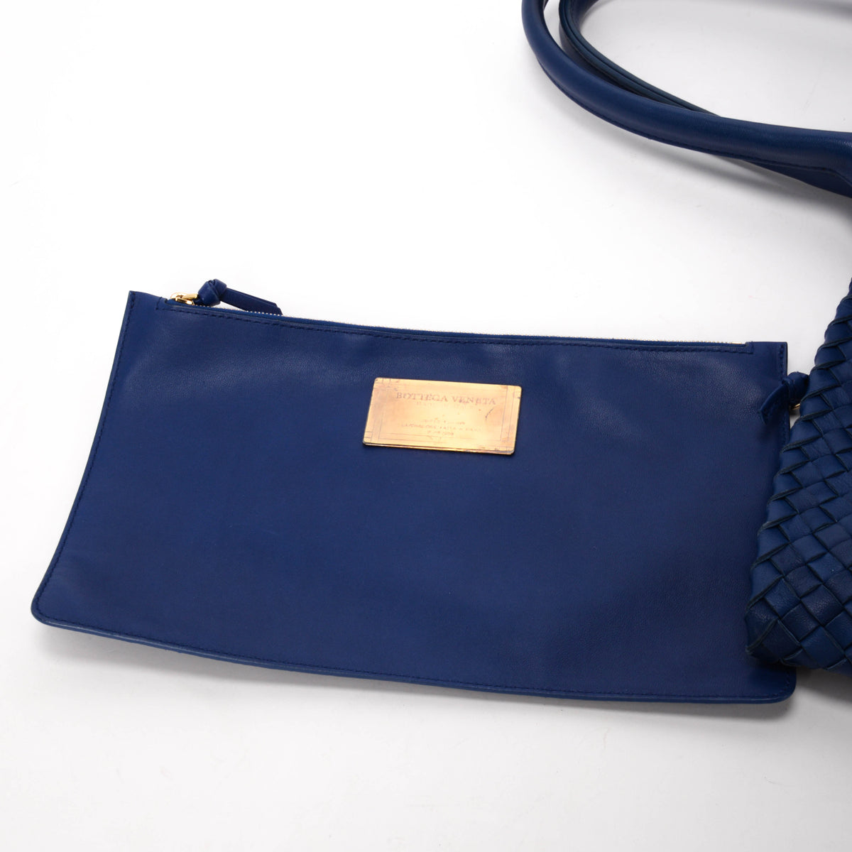 Bottega Veneta Cobalt Intrecciato Leather Large Cabat Tote