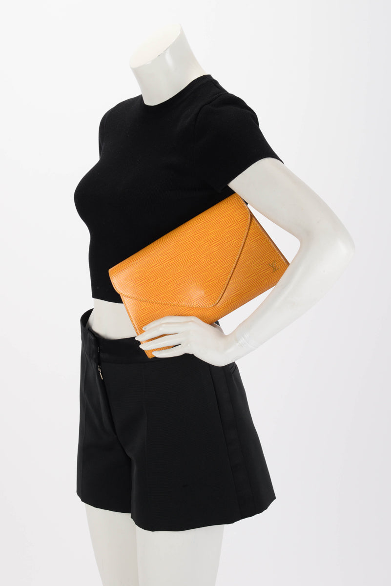 Louis Vuitton Yellow Epi Leather Art Deco Clutch