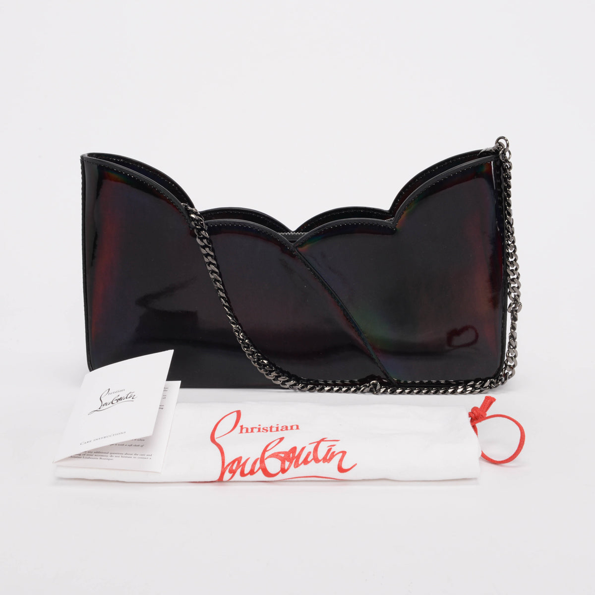 Christian Louboutin Black Iridescent Patent Hot Chick Shoulder Bag