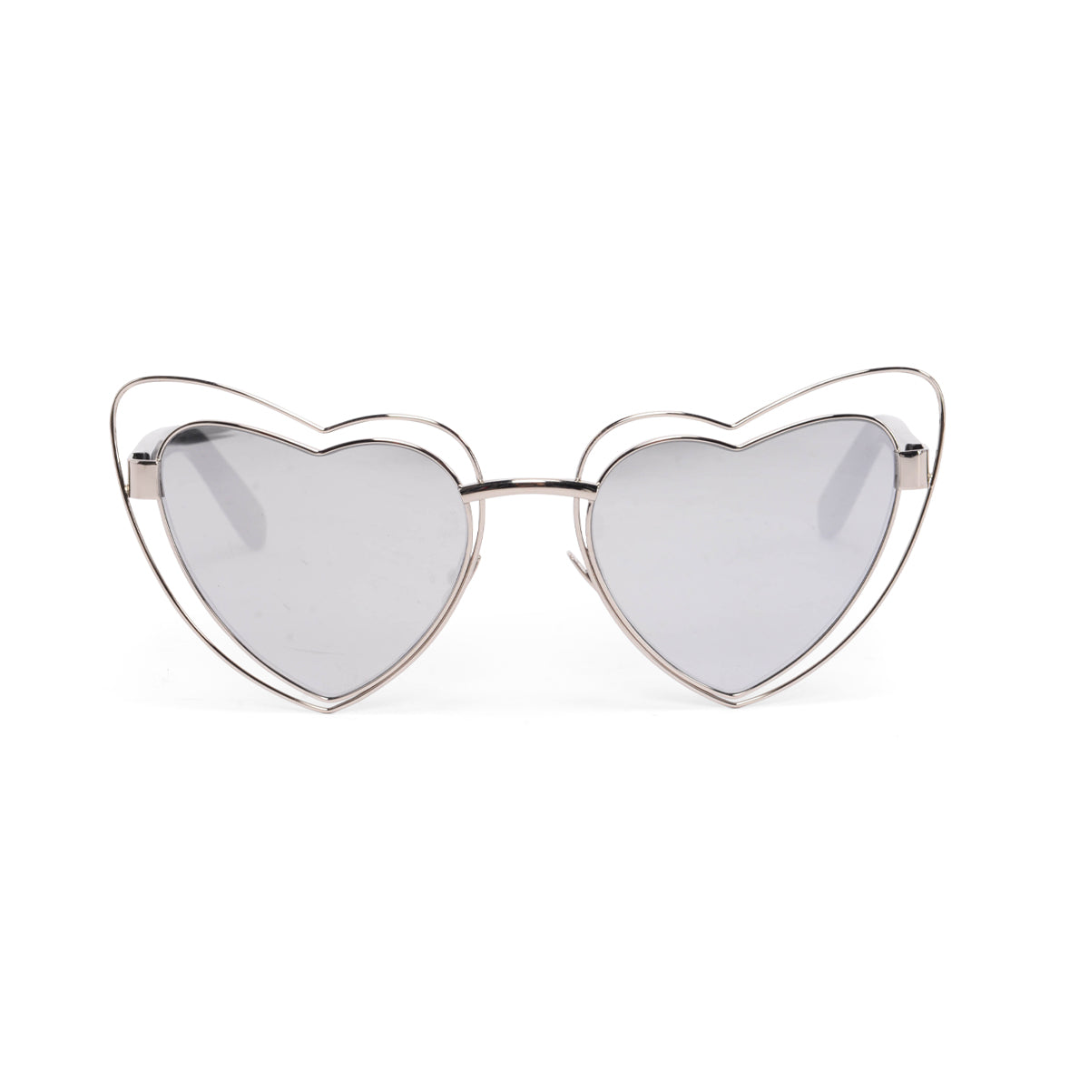Saint Laurent Silver Loulou Heart Sunglasses