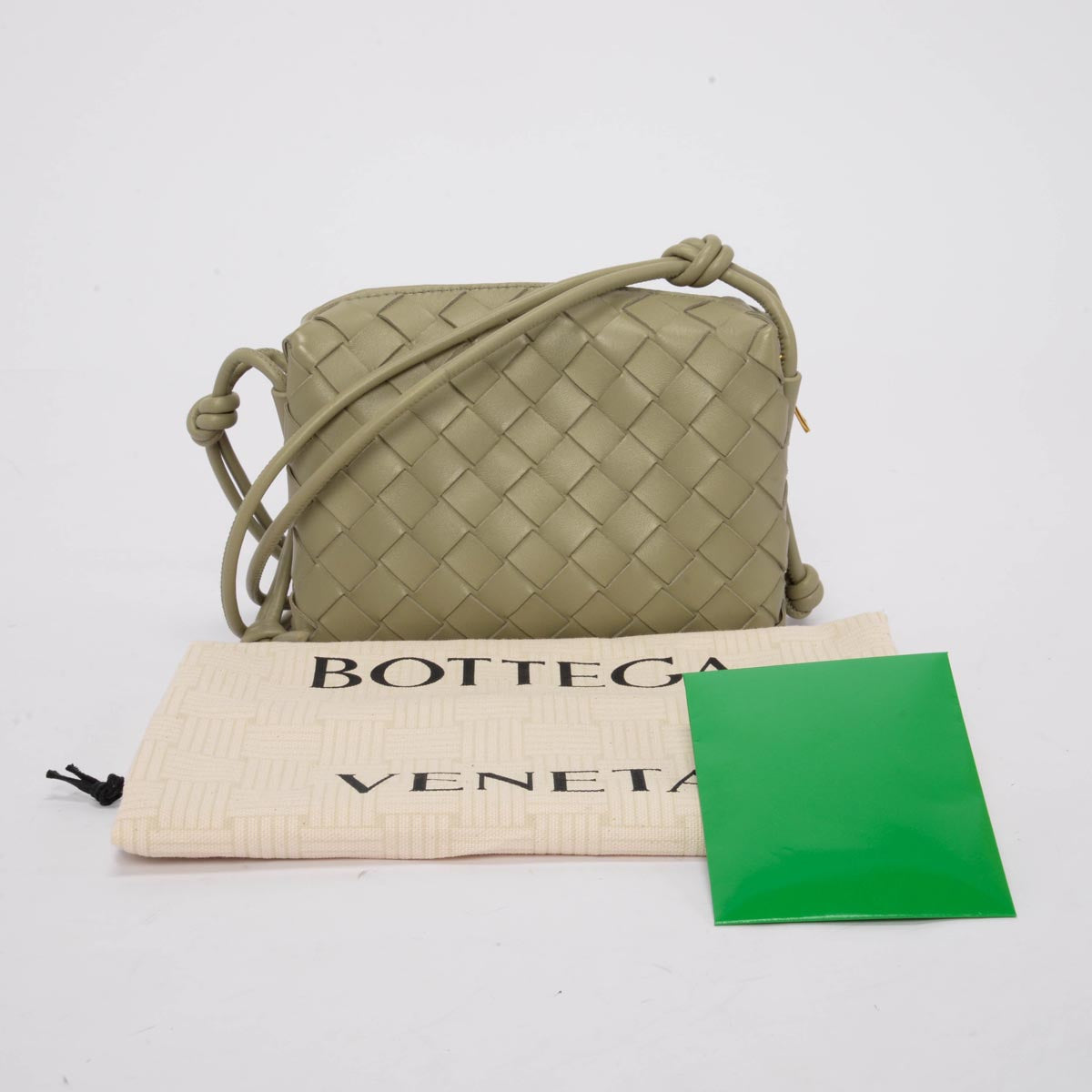 Bottega Veneta Travertine Intrecciato Mini Loop Camera Bag