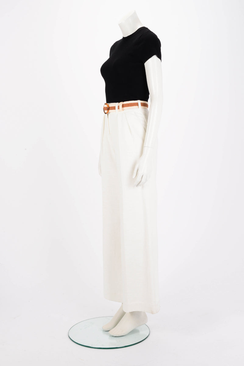 Zimmermann Ivory Cotton Devi Belted Pants OP