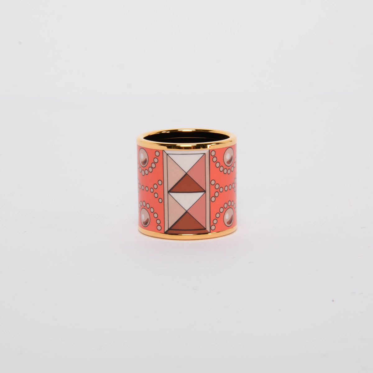 Hermes Corail Enamel Colliers de Chiens Scarf Ring