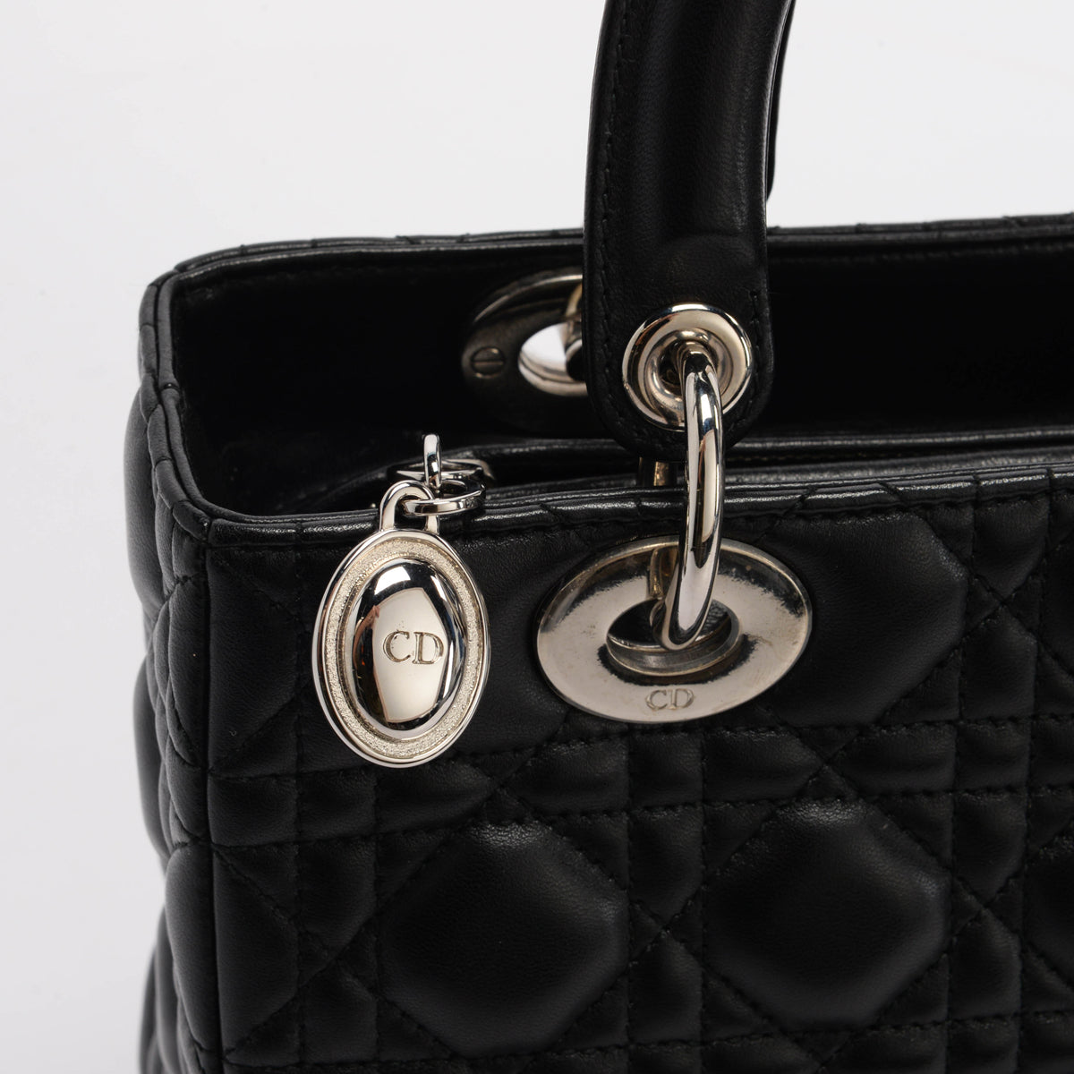 Dior Black Cannage Lambskin Medium Lady Dior Bag