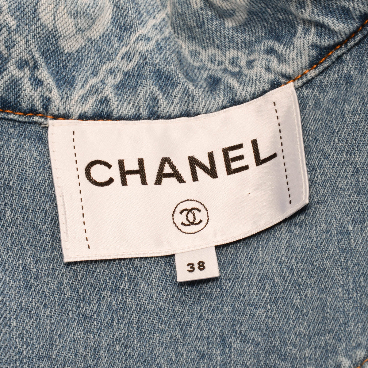 Chanel Blue Denim CC Camellia Jacket FR 38