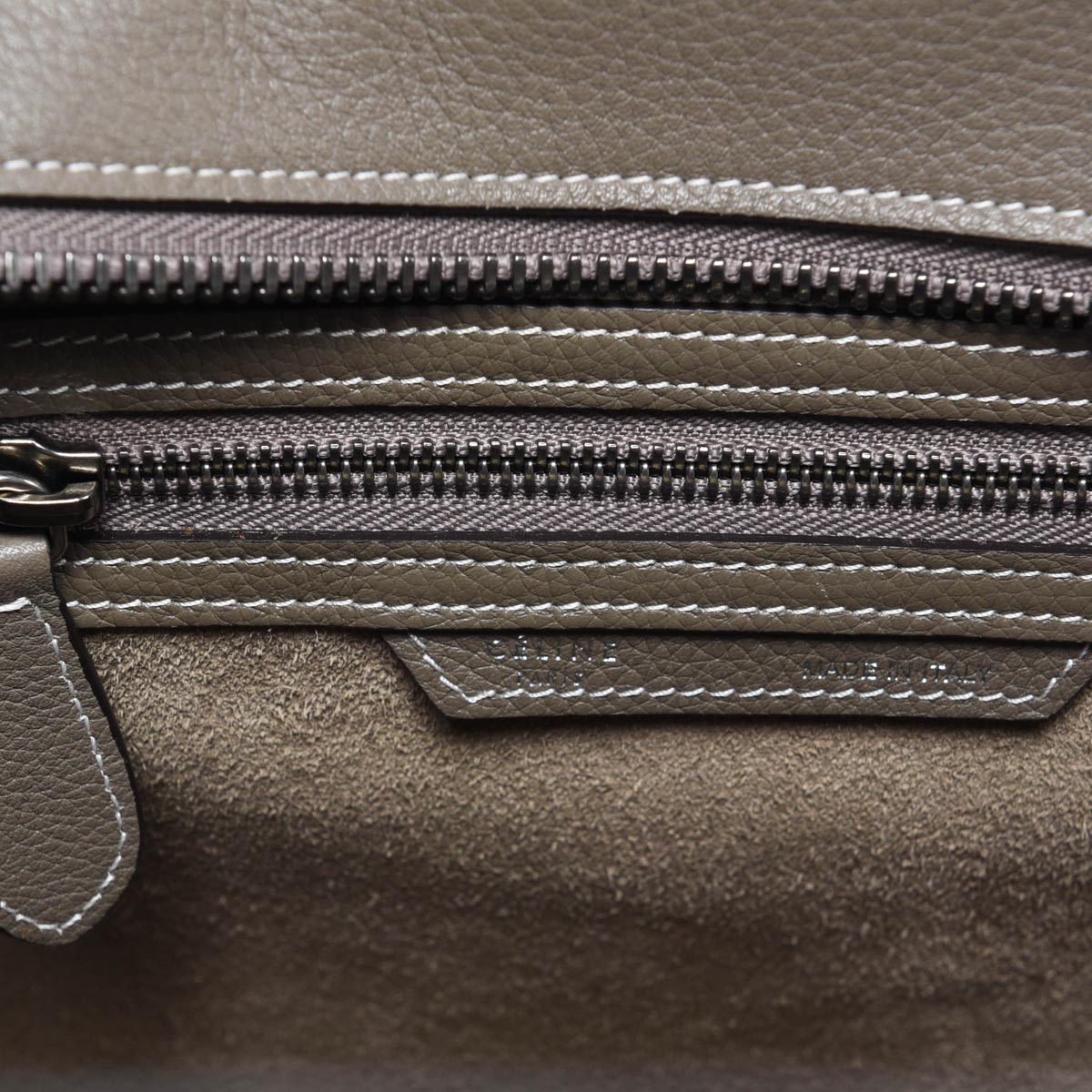 Celine Taupe Grained Calfskin Micro Luggage Bag