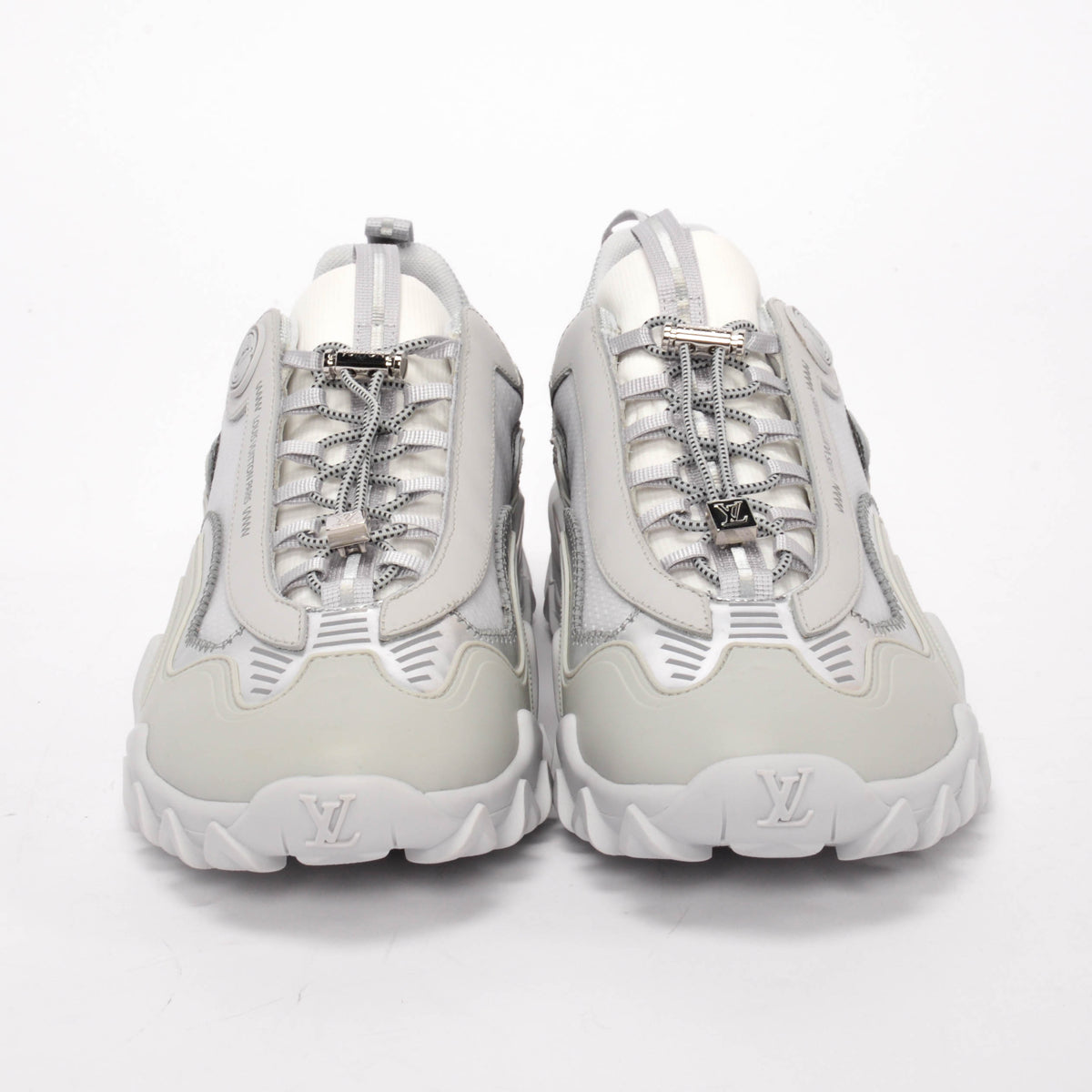 Louis Vuitton Silver Nylon Rush Sneakers 38