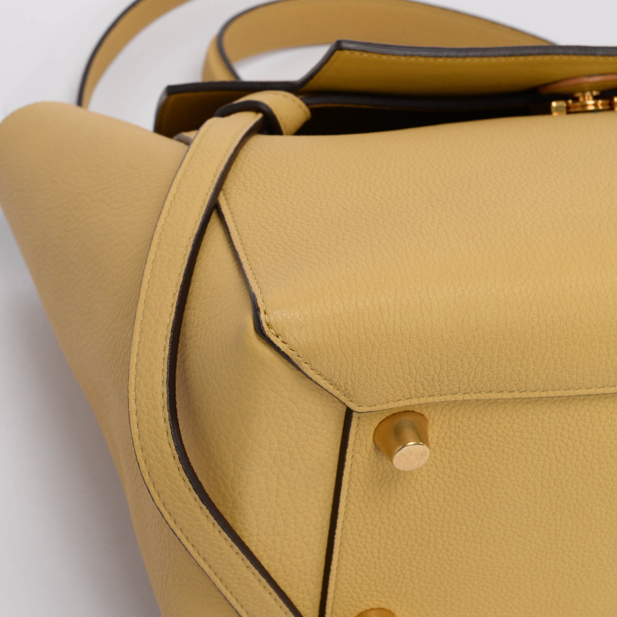 Celine Mustard Grained Calfskin Mini Belt Bag