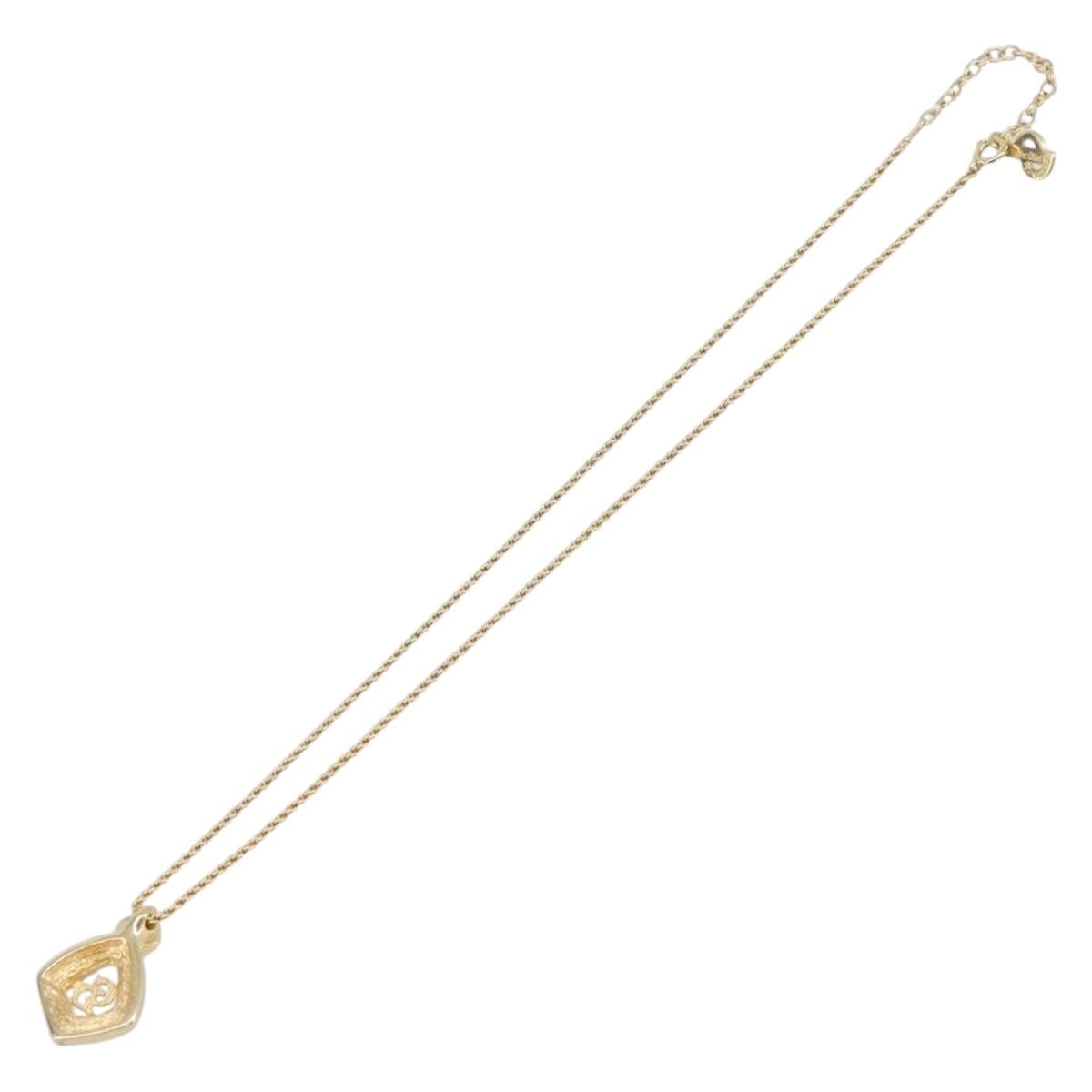 Dior Vintage Gold Tone Crystal Pendant