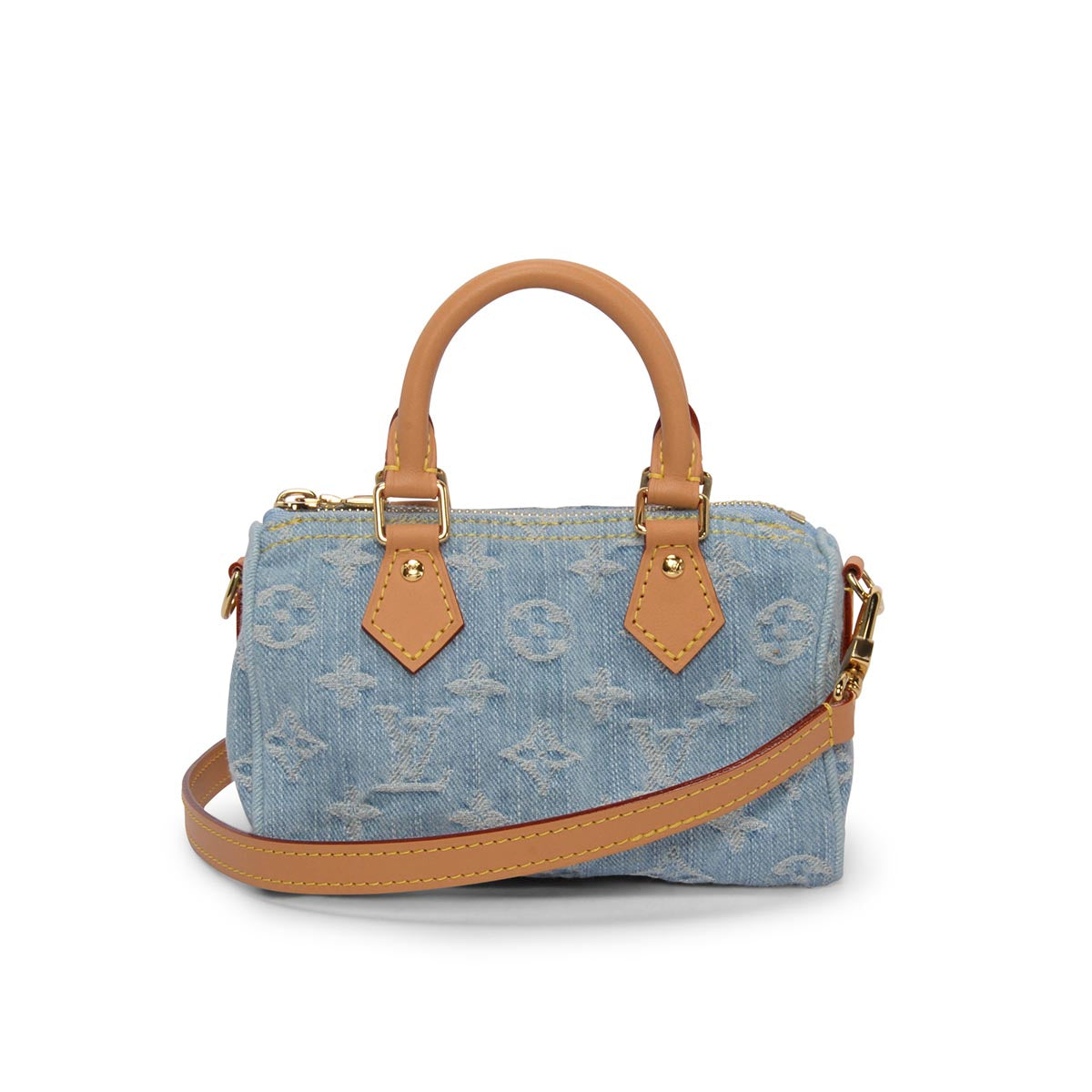 Louis Vuitton Sky Blue Monogram Denim Nano Speedy Mini Bag