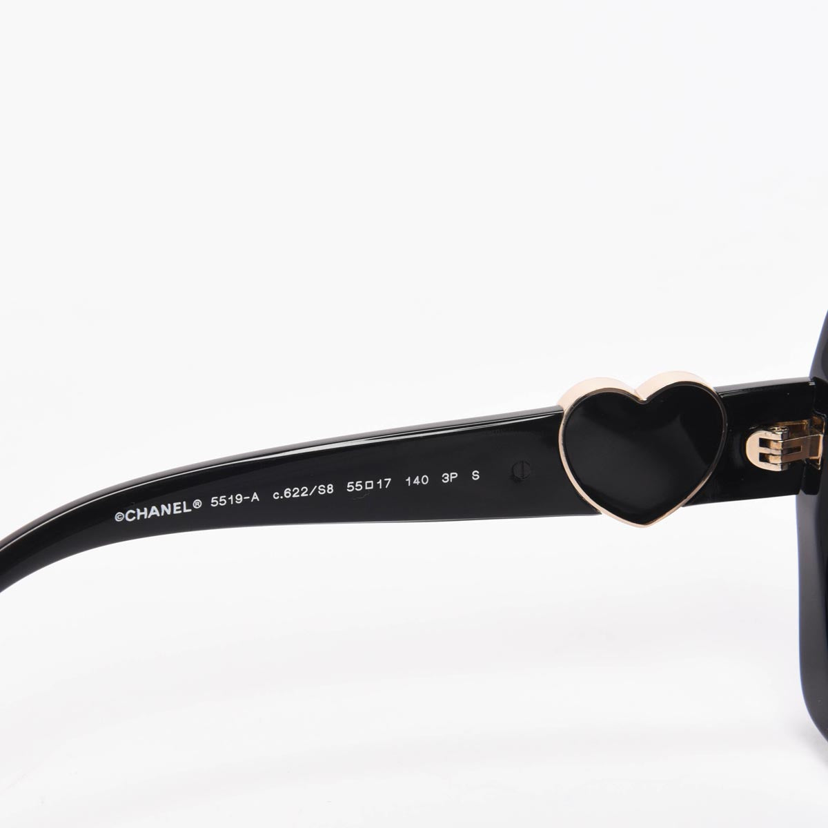 Chanel Black CC Heart Square Sunglasses