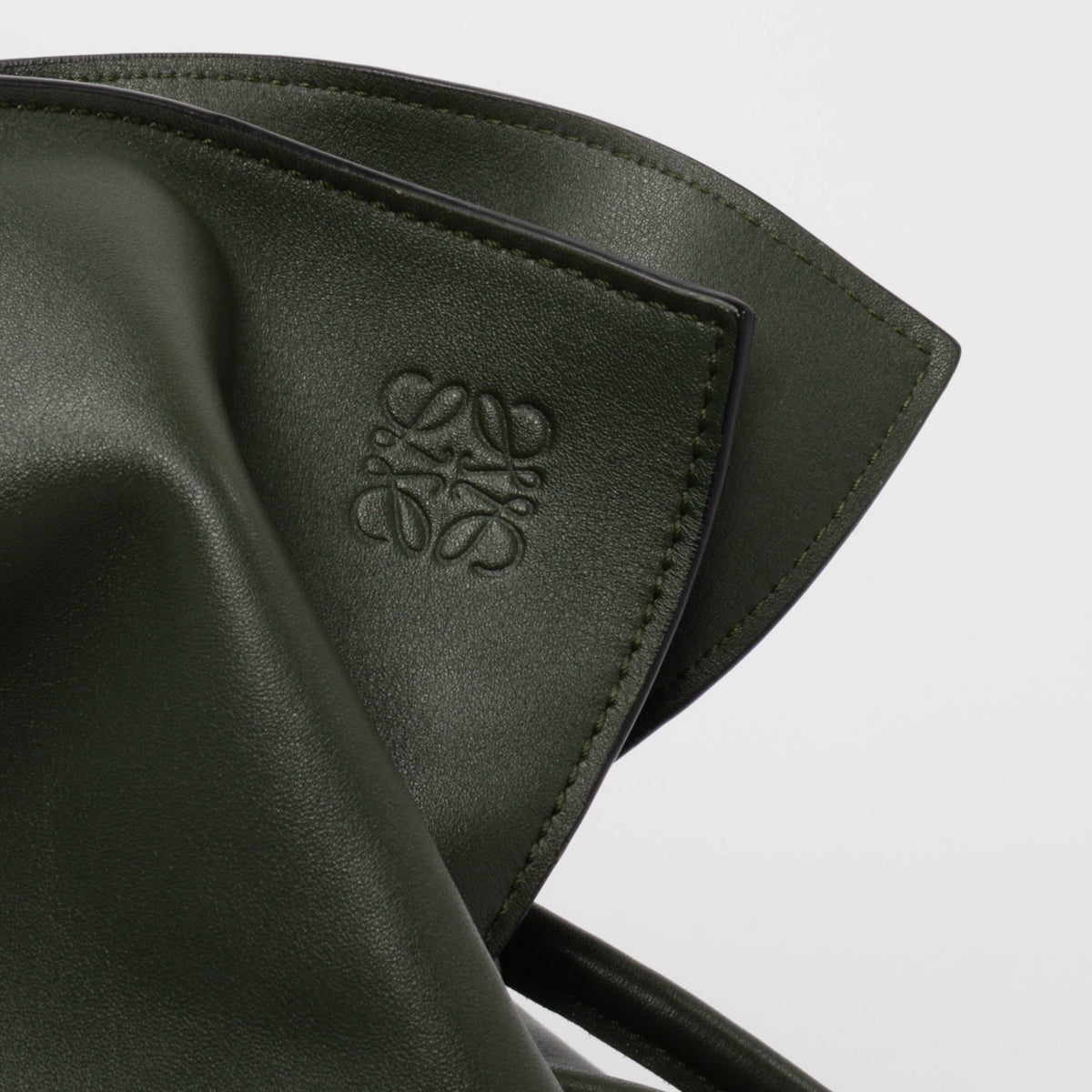 Loewe Vintage Khaki Nappa Calfskin Large Flamenco Clutch