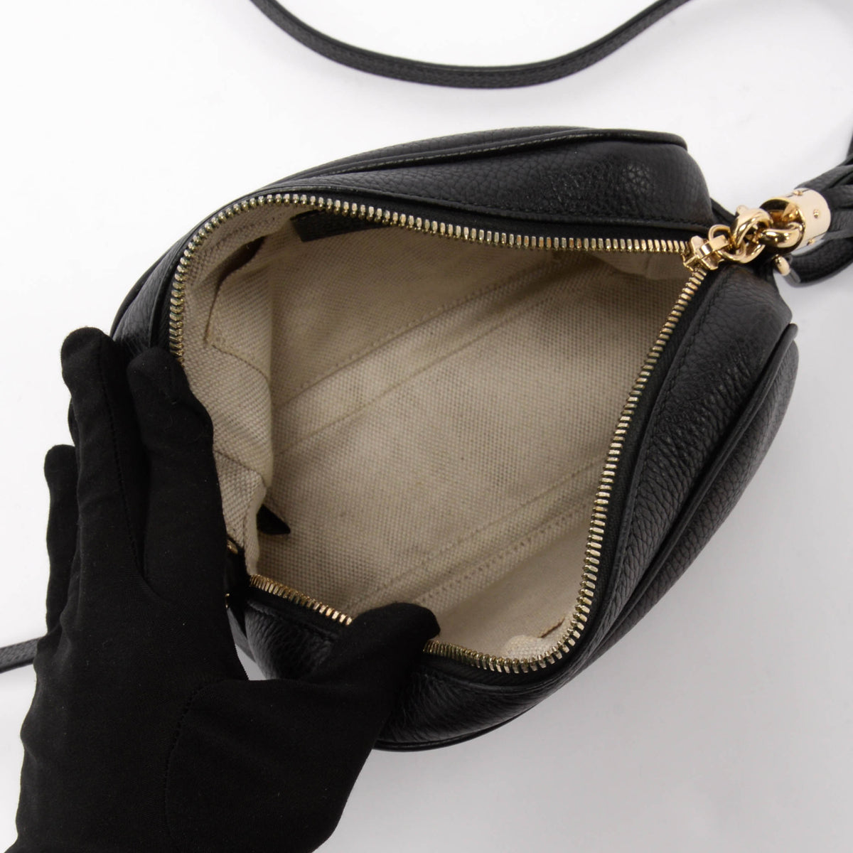 Gucci Black Grained Calfskin Soho Disco Bag