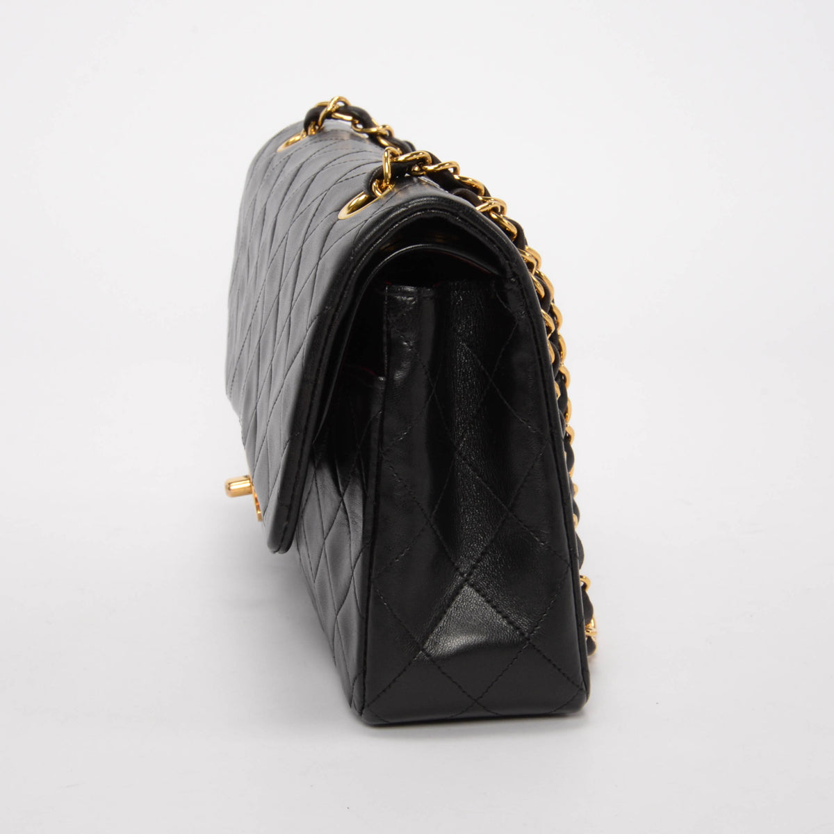 Chanel Vintage Black Quilted Lambskin Medium Classic Flap Bag