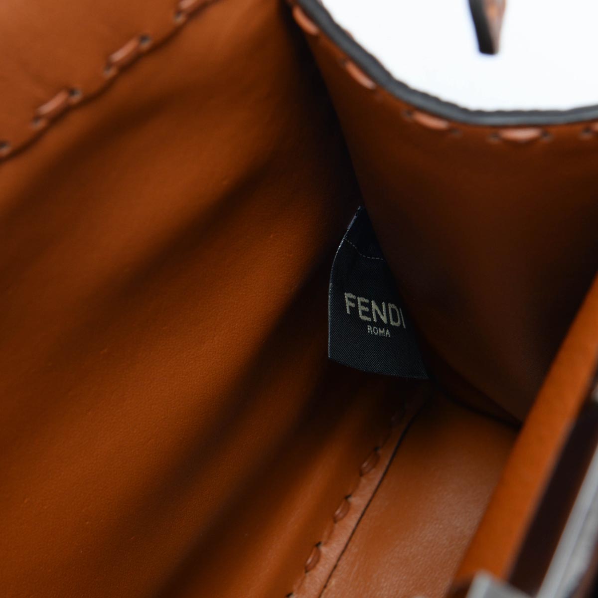 Fendi Tan Roma Calfskin Medium Peekaboo ISeeU Bag