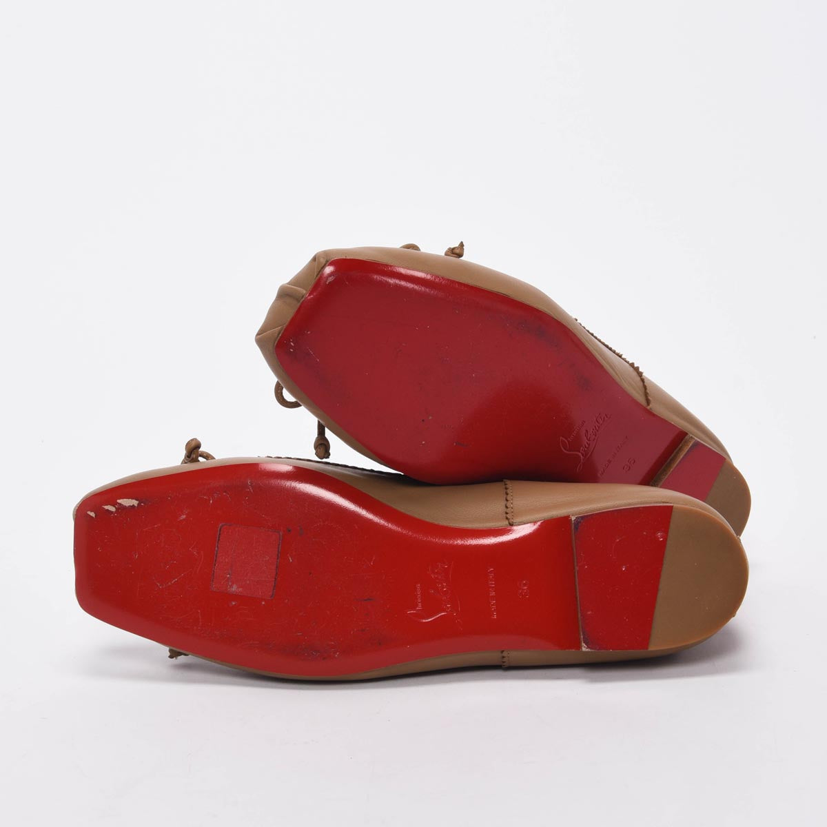 Christian Louboutin Blush Lambskin Mamadrague Flats 36