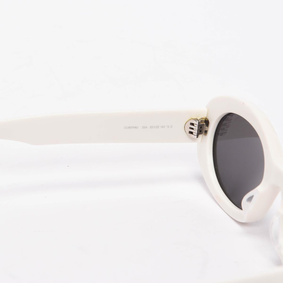 Celine White Triomphe Oval Sunglasses