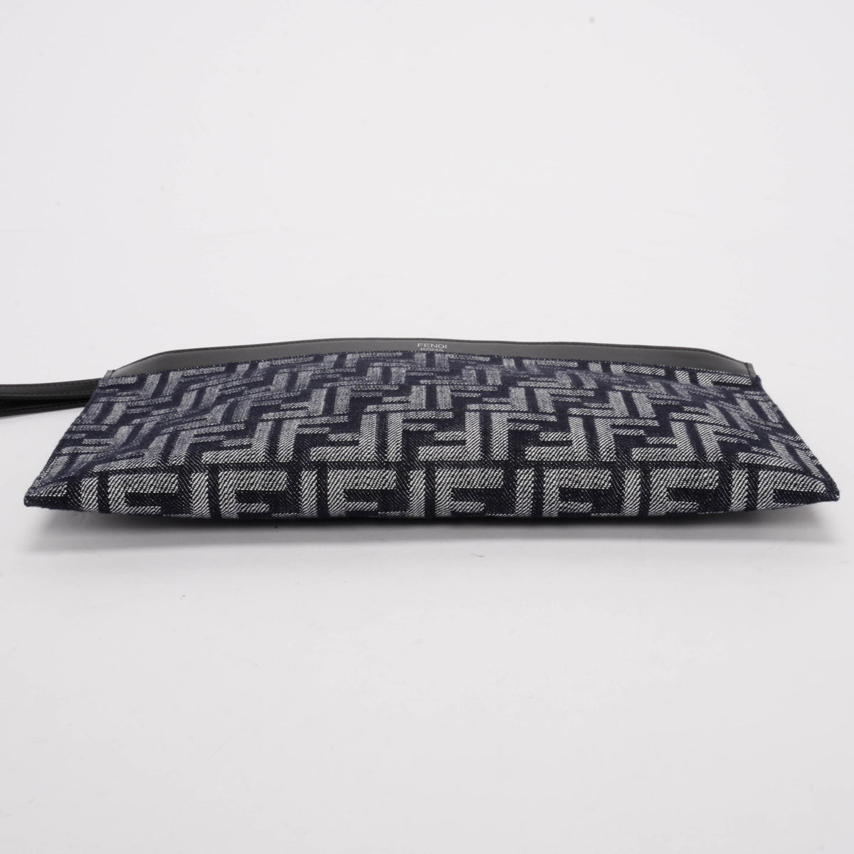 Fendi Blue FF Jacquard Medium Flat Pouch