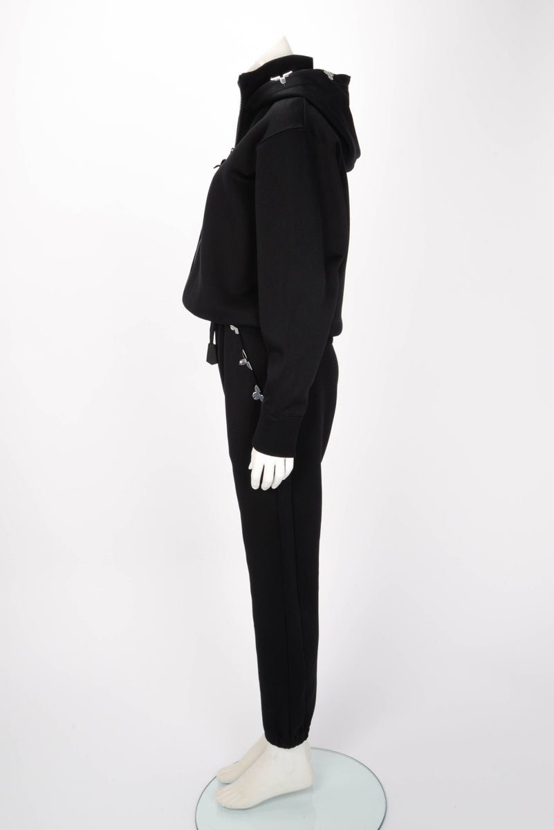 Louis Vuitton Black Cotton Jersey Monogram Accent Tracksuit XS