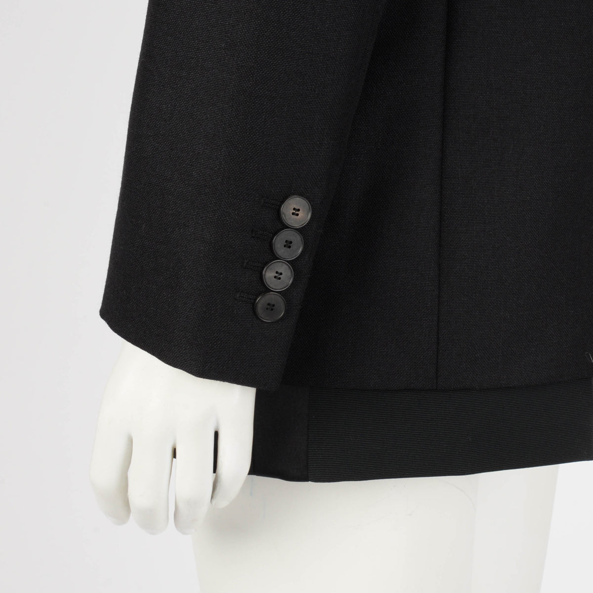 Dior Black Wool Satin Lapel Blazer FR 38