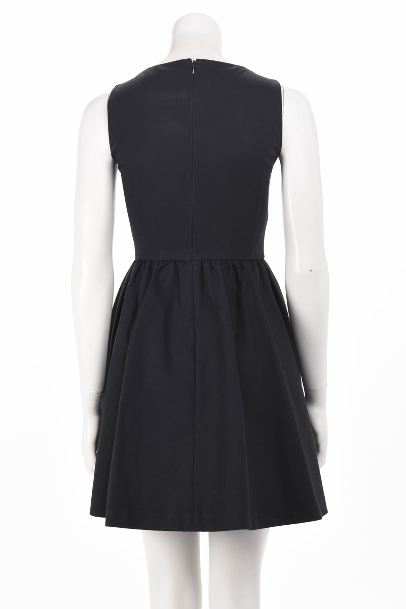 Dior Black Cotton Twill Heart Dress FR 34