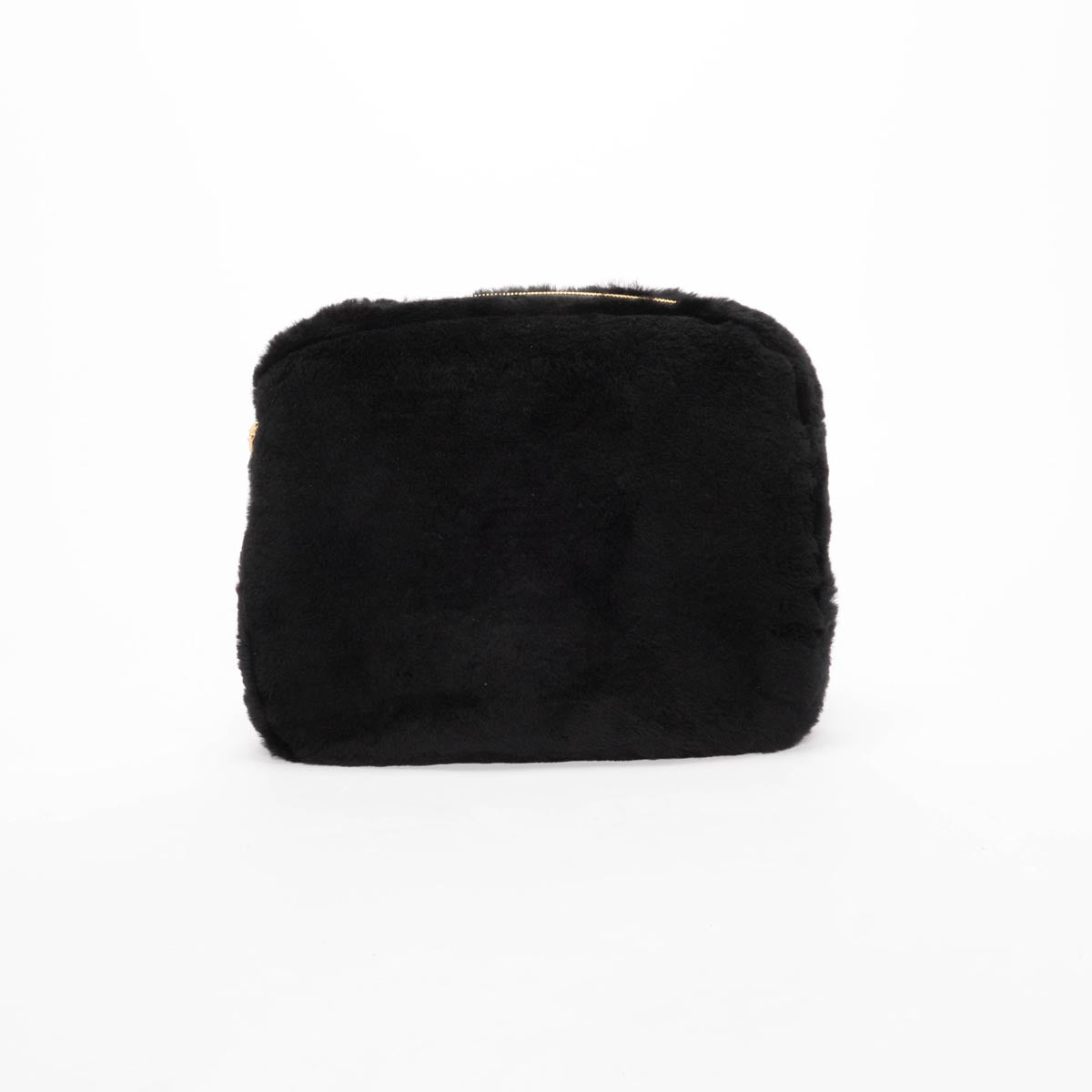 Chanel Black Shearling CC Travel Slippers & Pouch