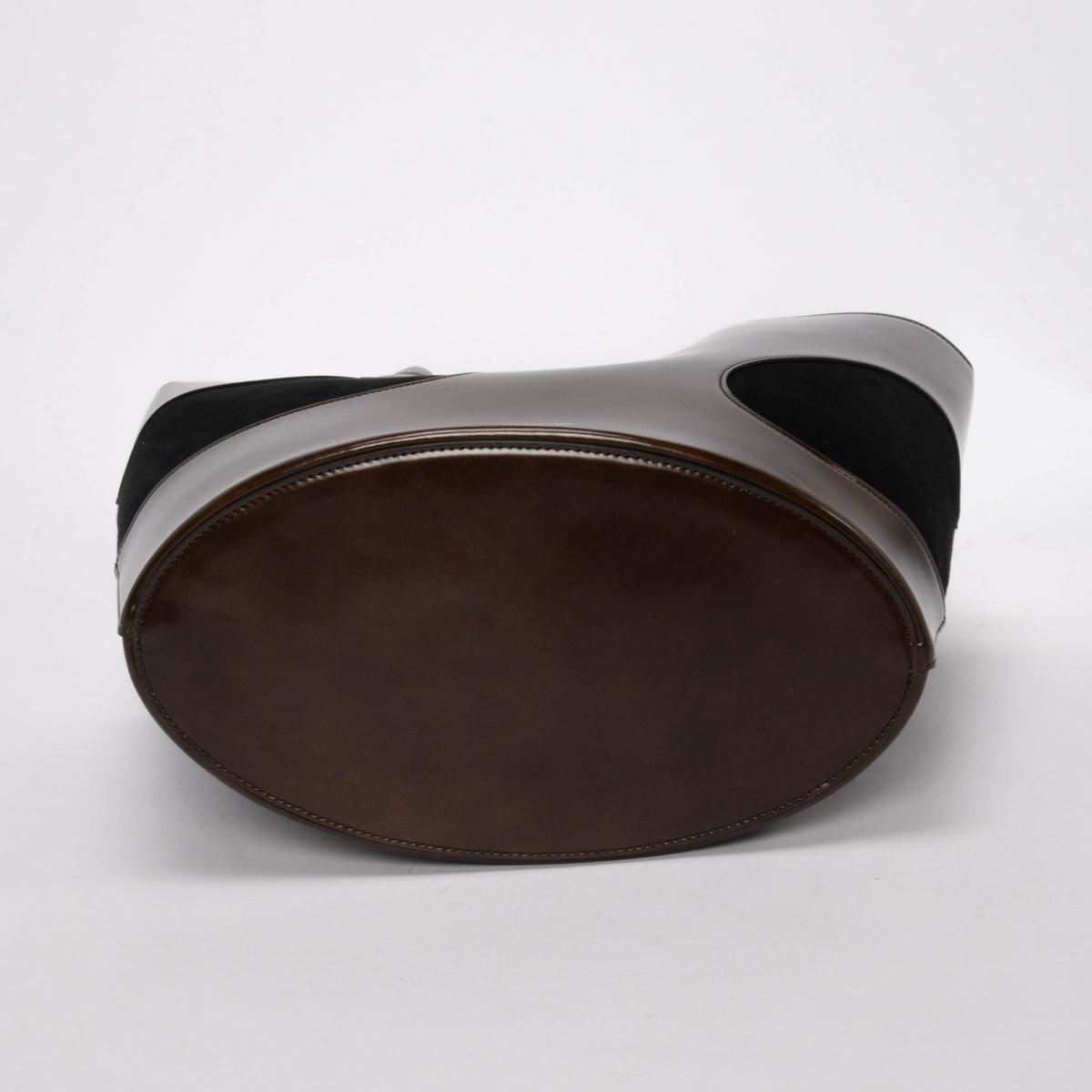 Ferragamo Brown & Black Calfskin & Suede Large Cut-Out Tote