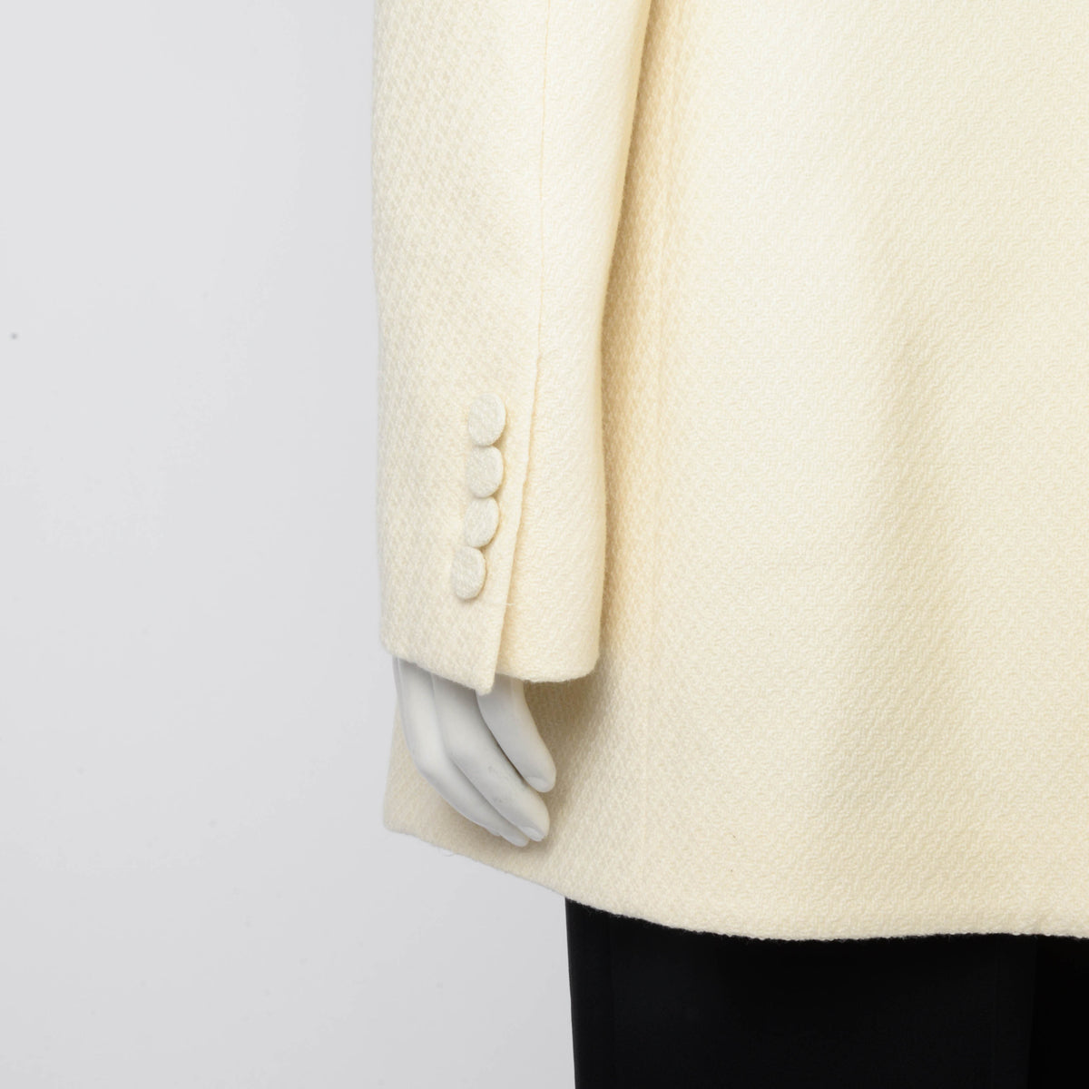 Gucci Cream Wool Pleated Coat IT 44