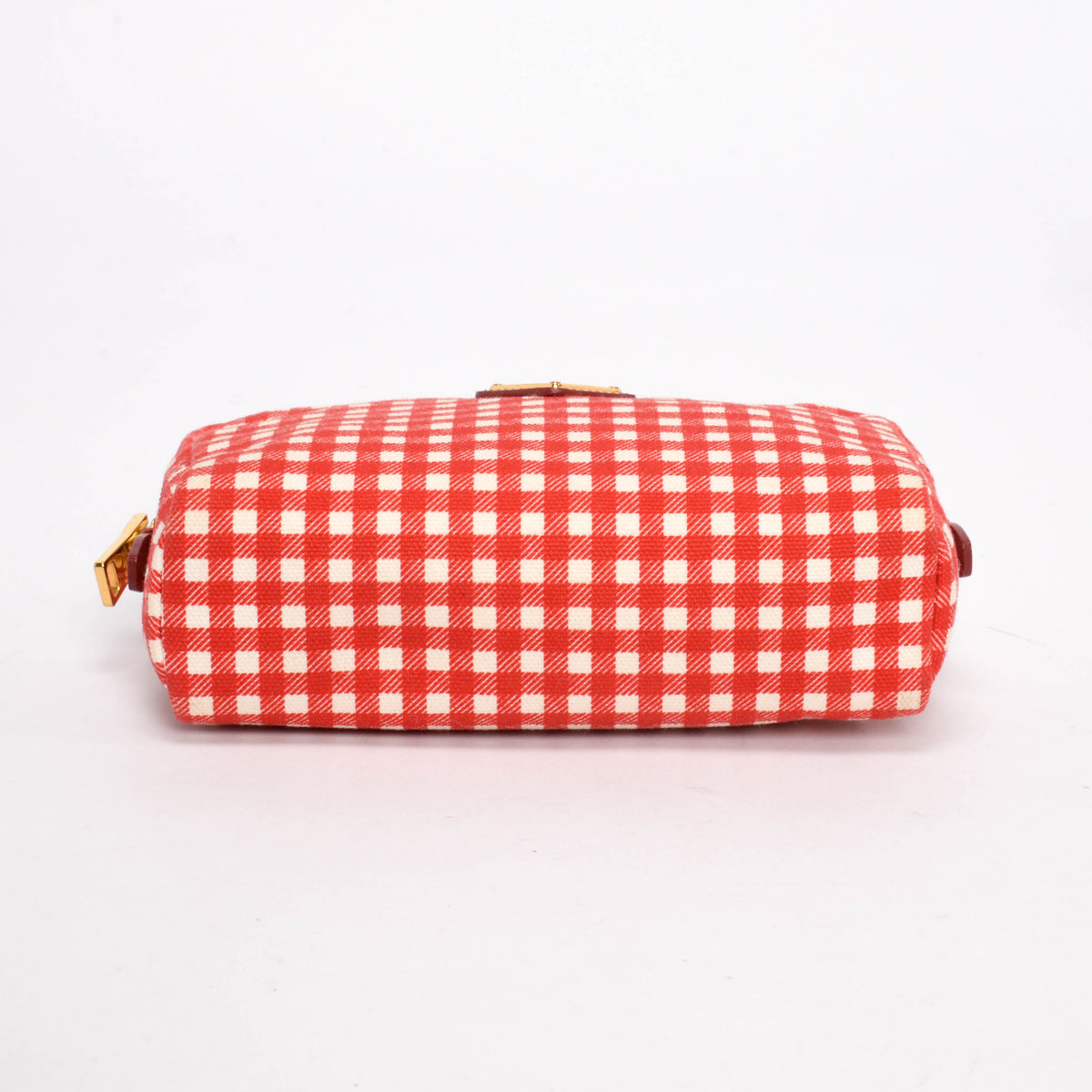Prada Red & White Gingham Small Cosmetic Case