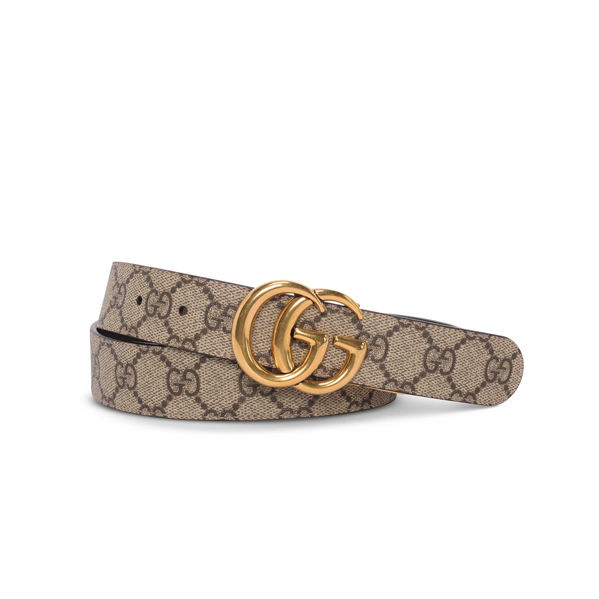 Gucci Brown Leather & GG Supreme GG Marmont Reversible Belt