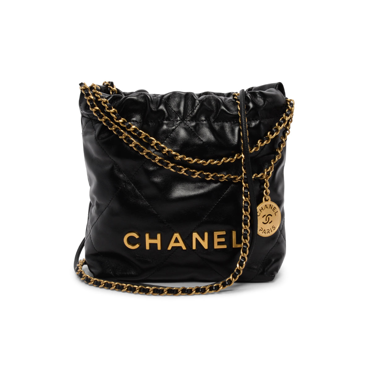 Chanel Black Shiny Calfskin Chanel 22 Mini Bag