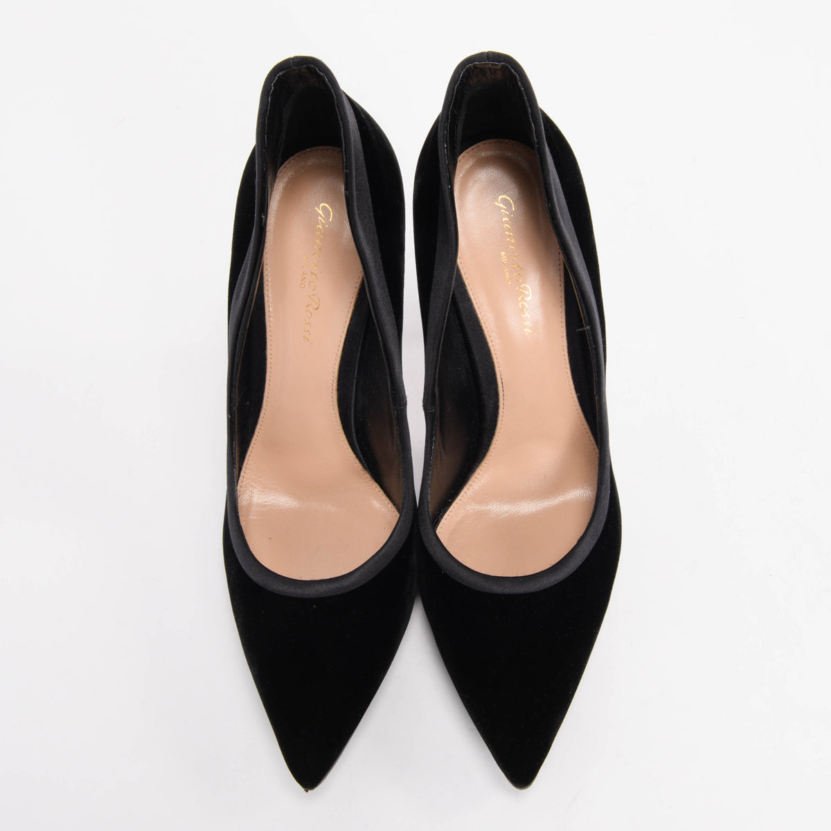 Gianvito Rossi Black Velvet Tuxedo 105 Pumps 40