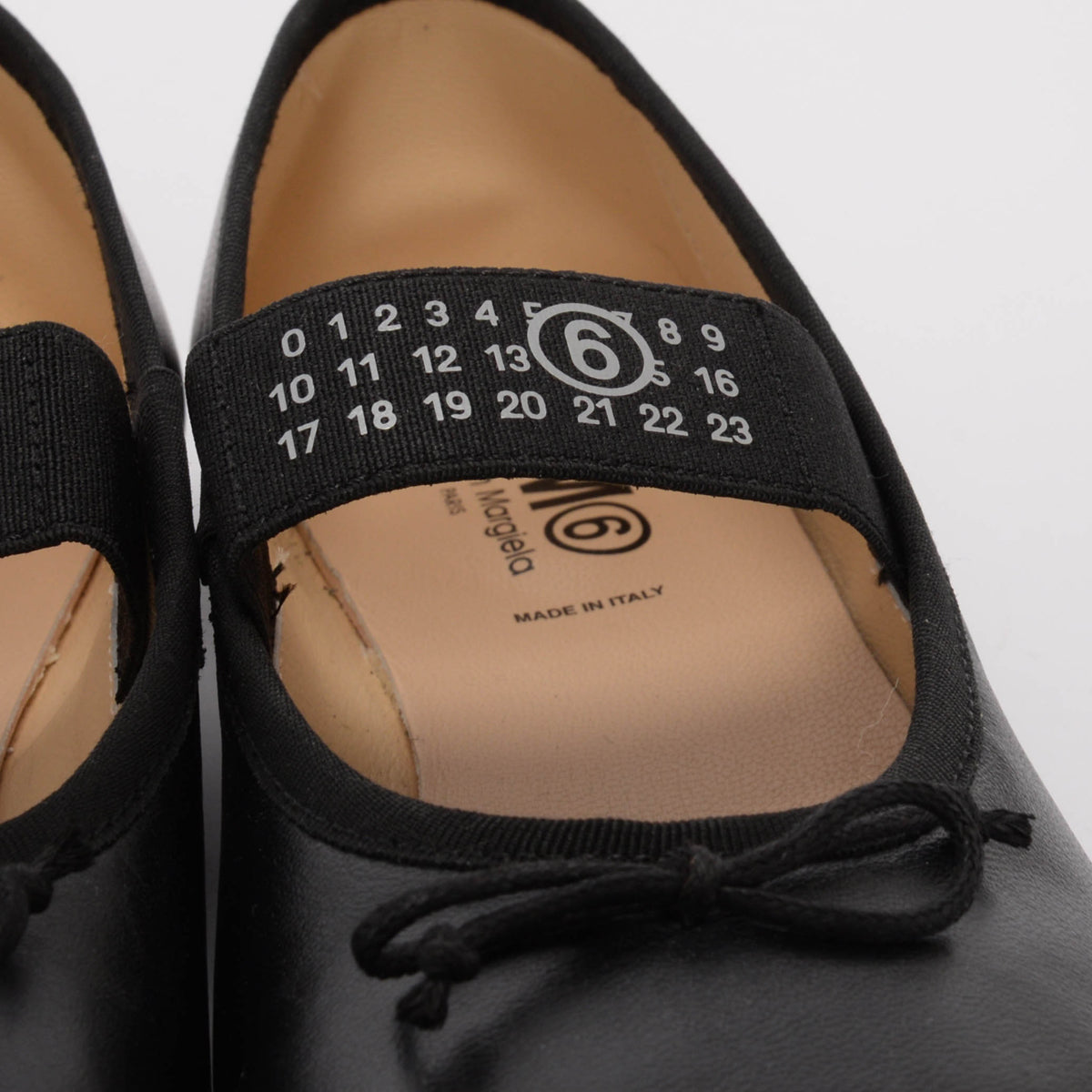 Maison Margiela MM6 Black Leather Anatomic Flats 39