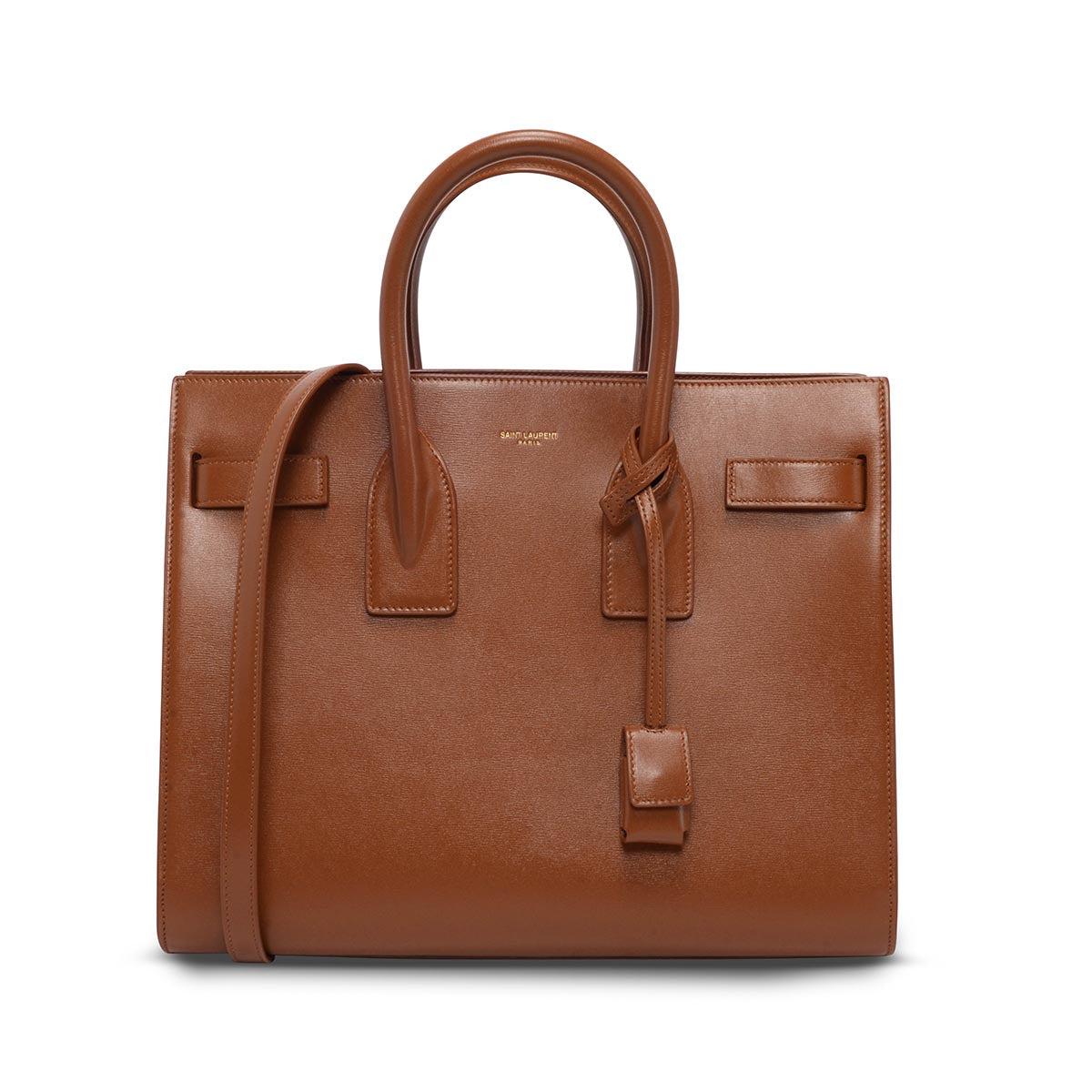 Saint Laurent Tan Smooth Calfskin Small Sac de Jour Tote