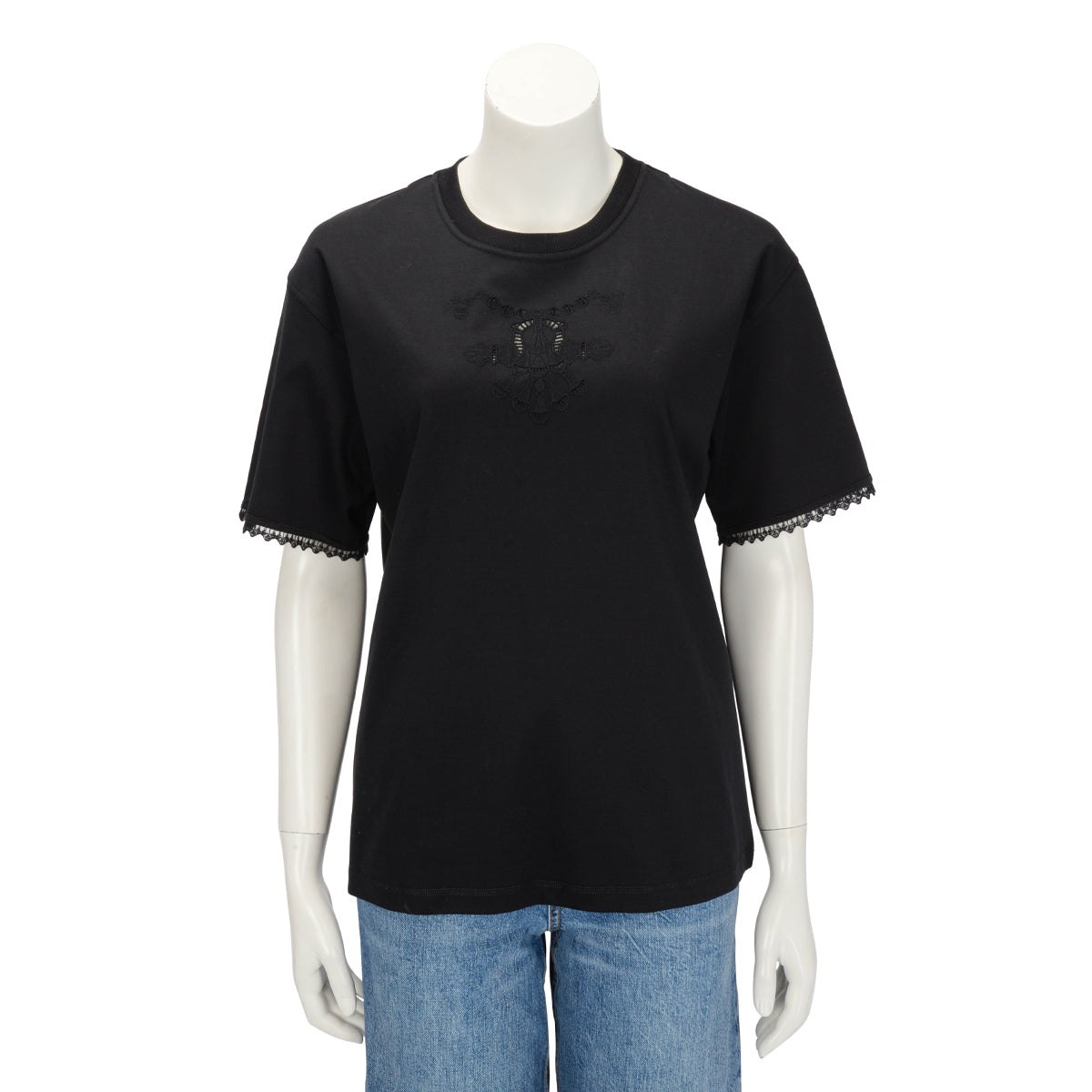 Hermes Black Cotton Jersey Embroidered Maxi T-Shirt FR 40