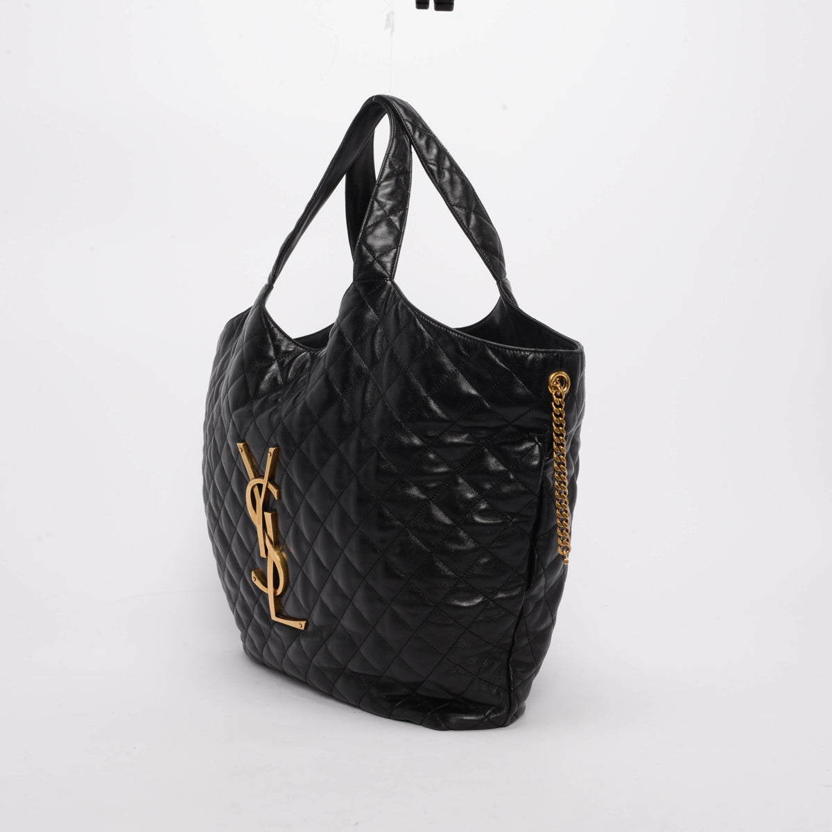 Saint Laurent Black Quilted Lambskin Maxi Icare Shopping Tote