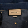 Gucci Dark Blue Denim GG Canvas Cuff Jeans 26 - Blue Spinach