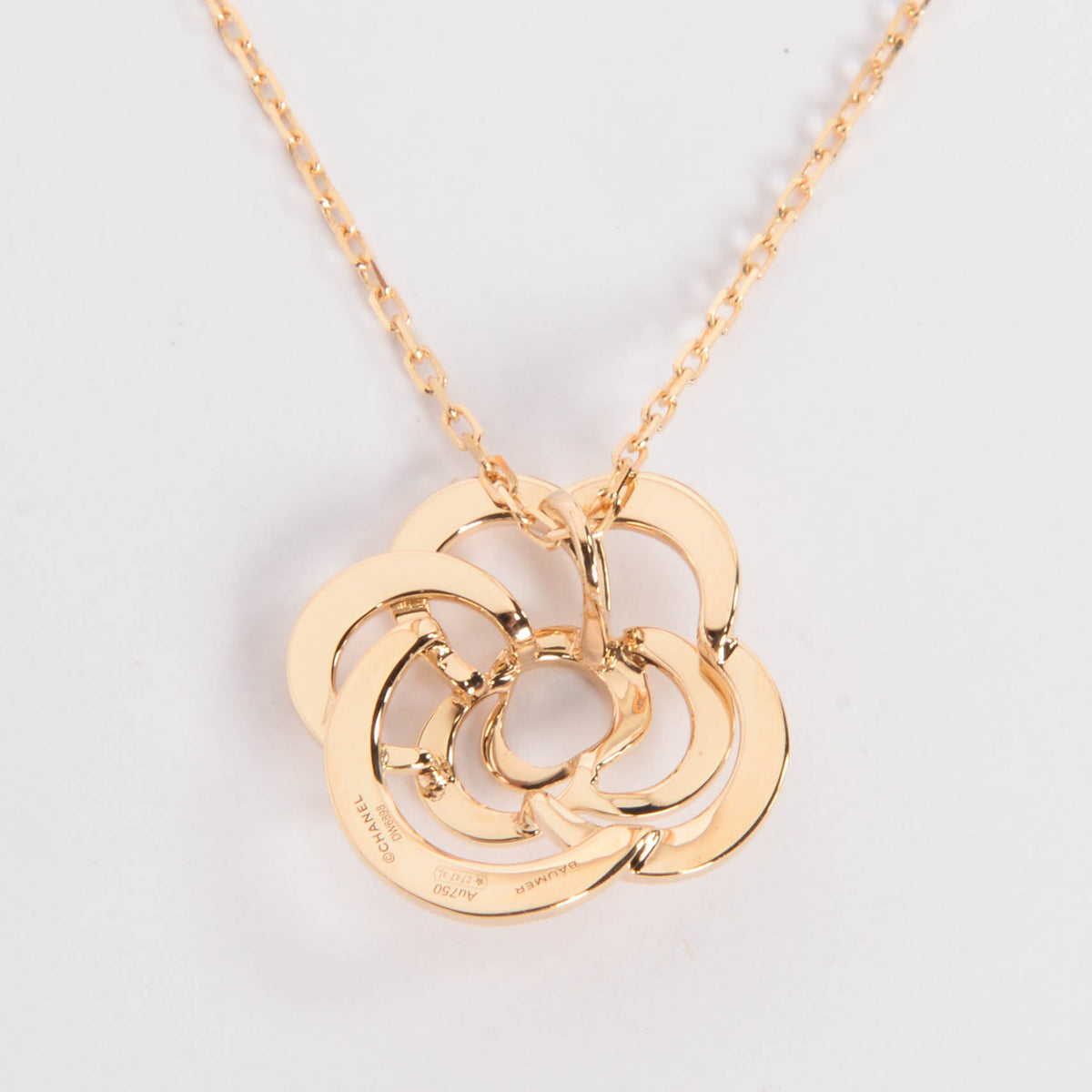 Chanel 18k Yellow Gold Fil De Camelia Necklace