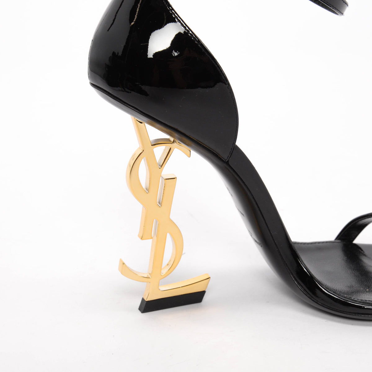 Saint Laurent Black Patent Opyum Sandals 36
